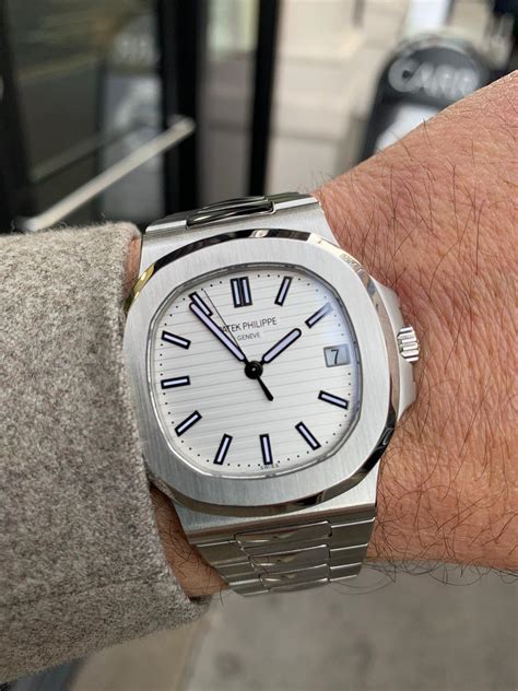 patek philippe white|patek philippe nautilus white dial.